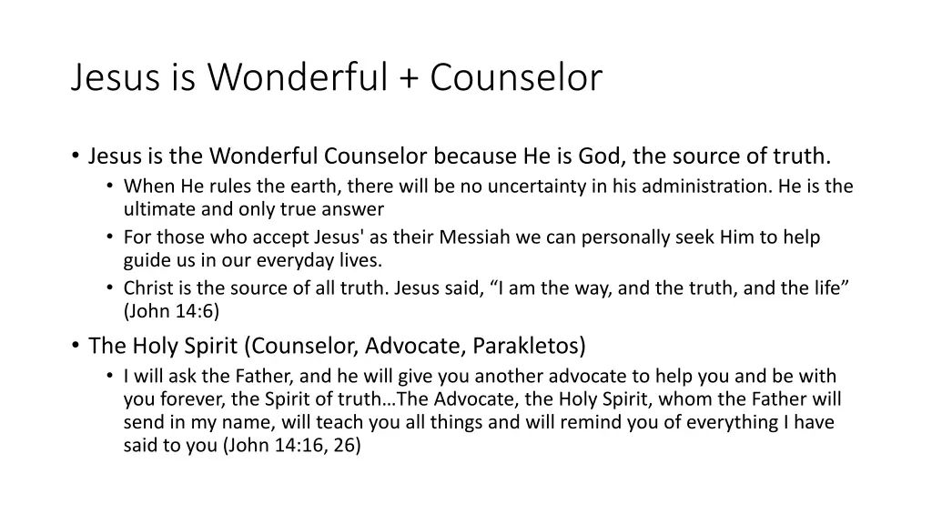 jesus is wonderful counselor