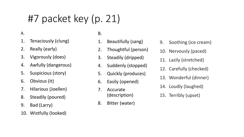 7 packet key p 21