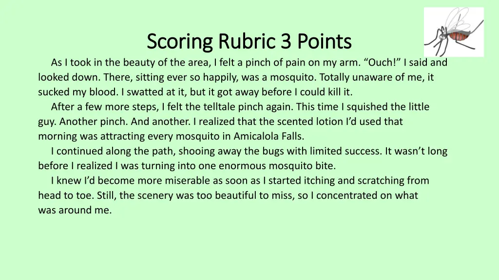 scoring rubric 3 points scoring rubric 3 points