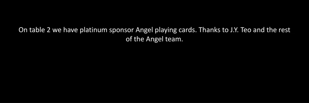 on table 2 we have platinum sponsor angel playing