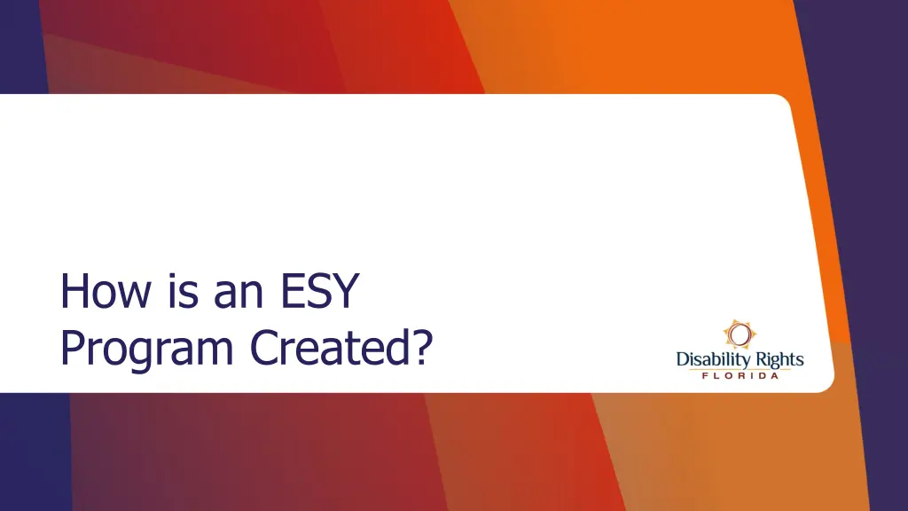 how is an esy program created