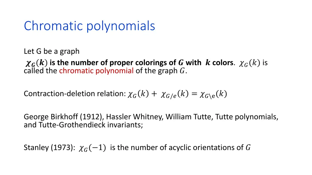 chromatic polynomials