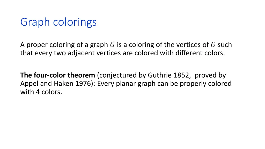 graph colorings