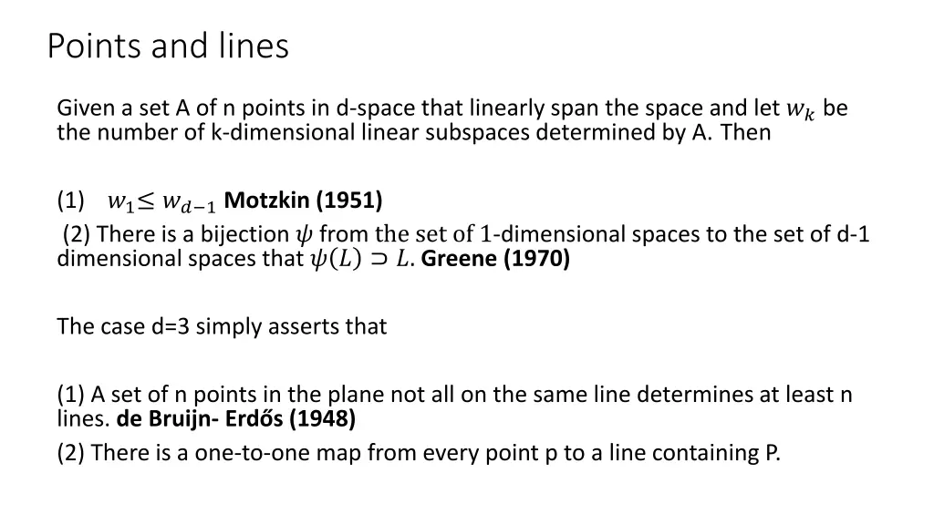 points and lines