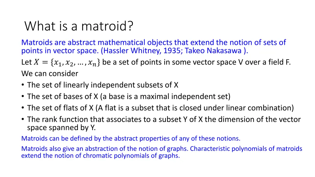 what is a matroid