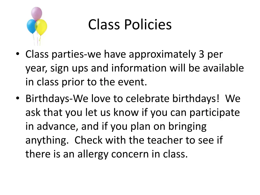 class policies