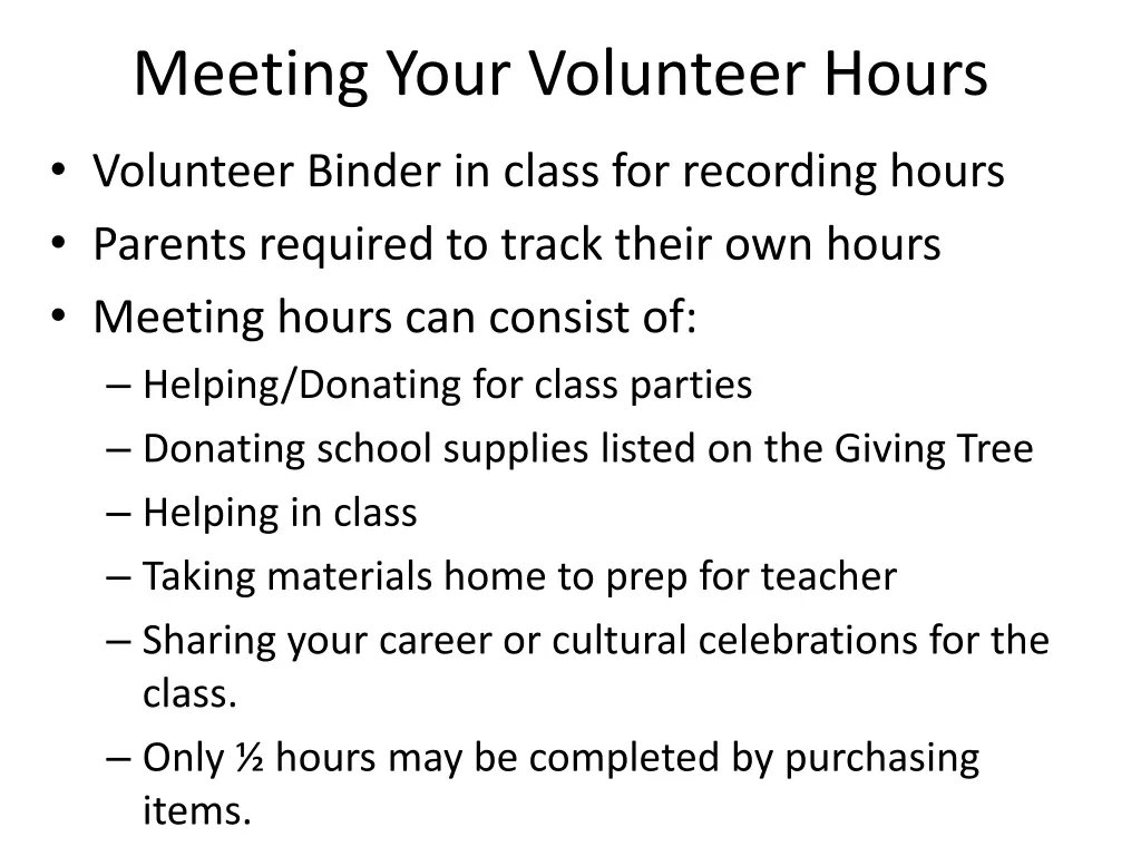 meeting your volunteer hours