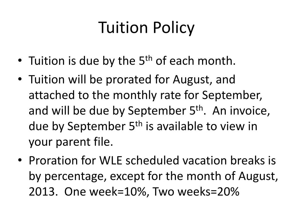 tuition policy