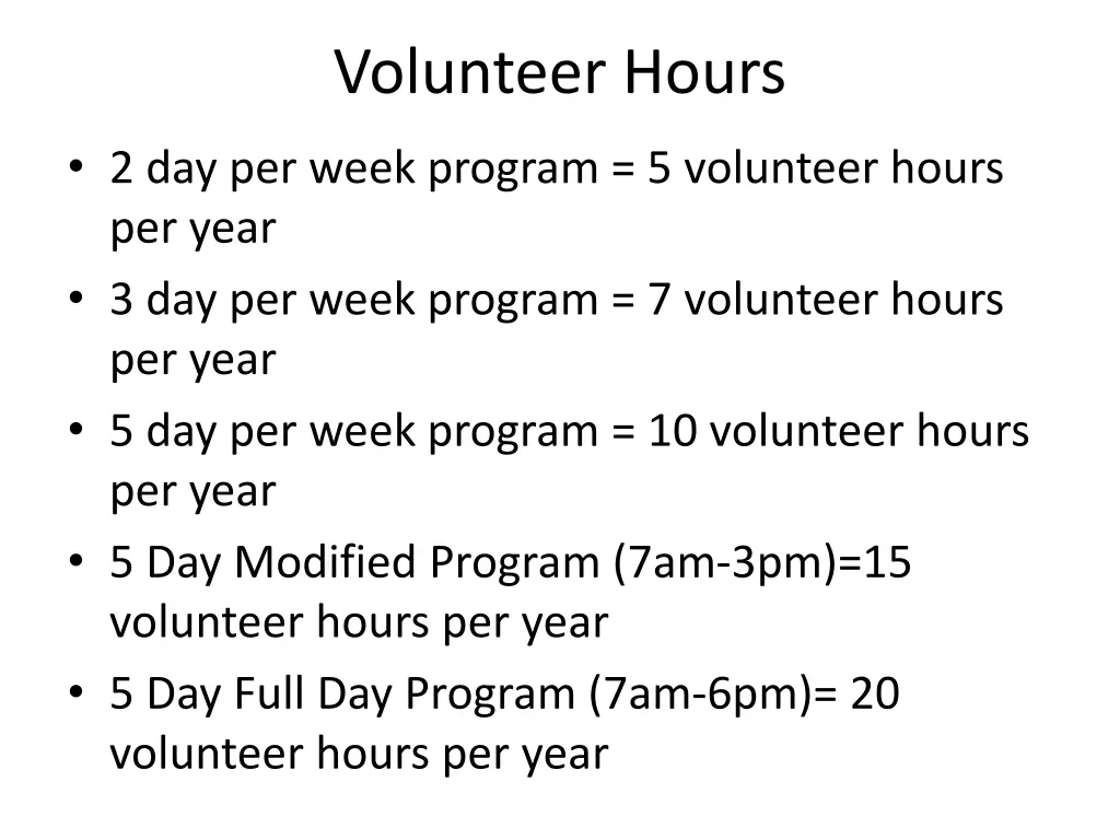 volunteer hours