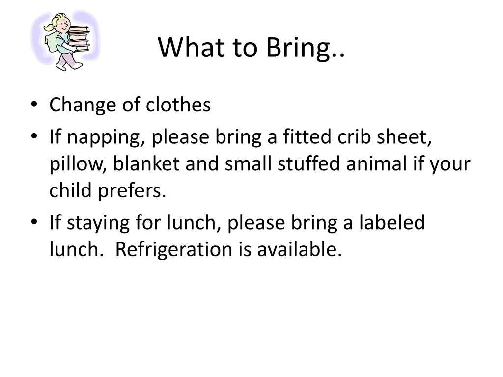 what to bring