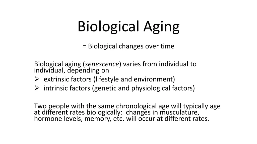 biological aging