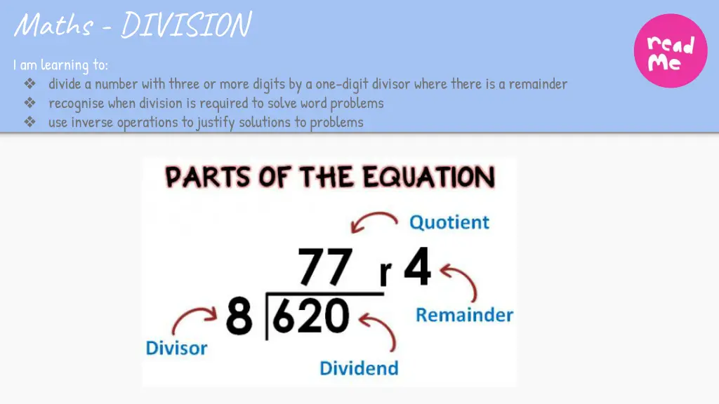 maths division i am learning to divide a number 1