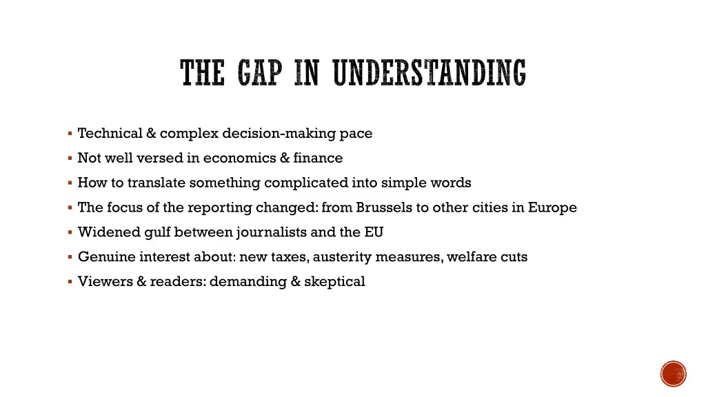 the gap in understanding