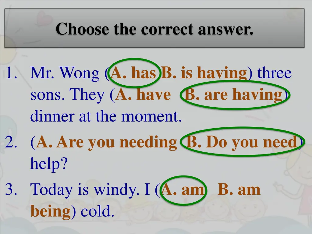 choose the correct answer