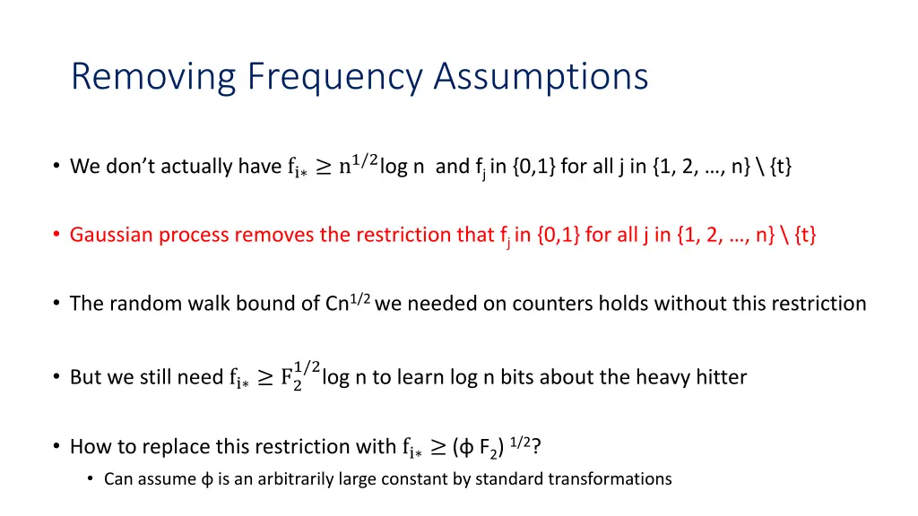 removing frequency assumptions