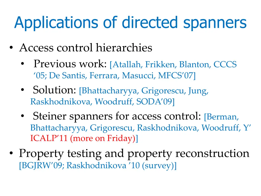 applications of directed spanners