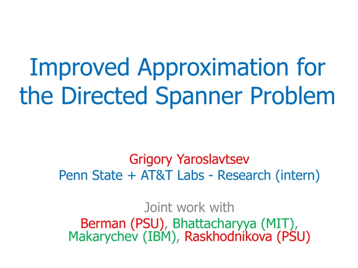 improved approximation for the directed spanner