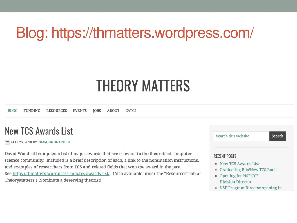 blog https thmatters wordpress com