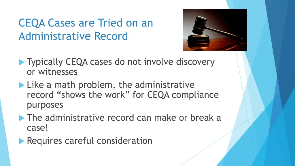 ceqa cases are tried on an administrative record