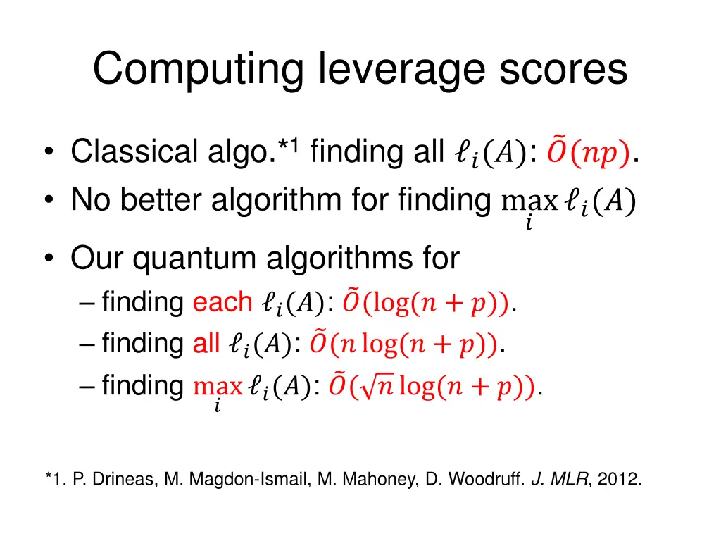 computing leverage scores