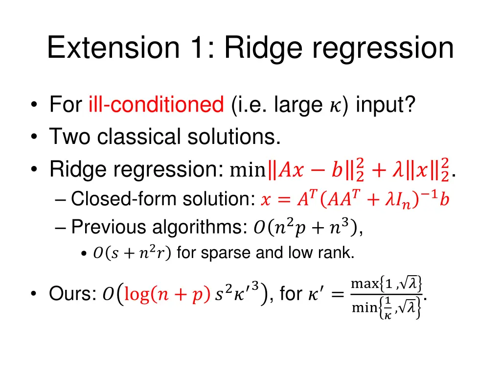 extension 1 ridge regression