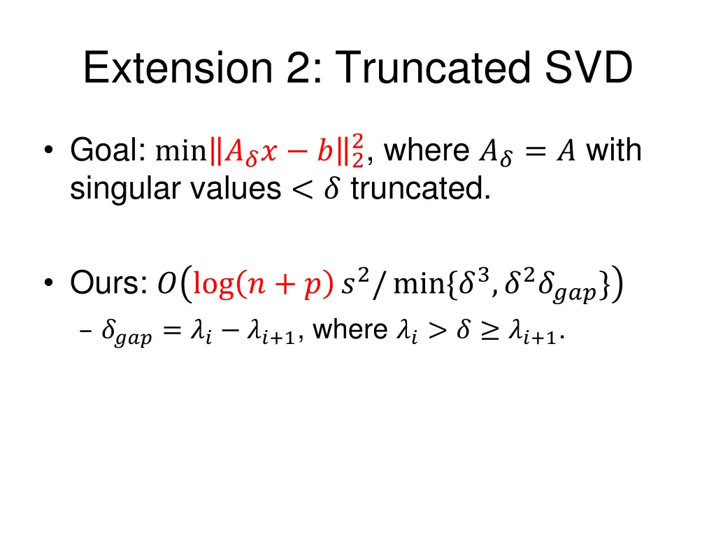 extension 2 truncated svd