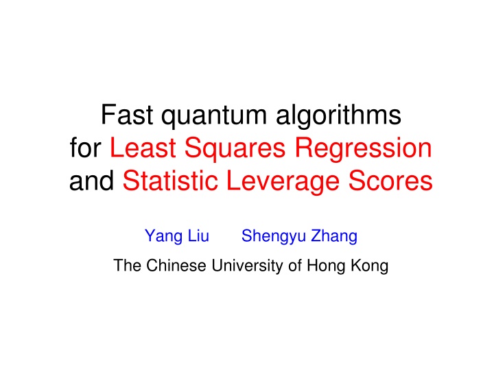 fast quantum algorithms for least squares