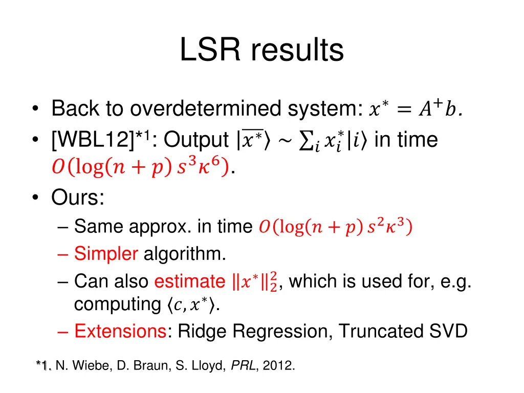 lsr results