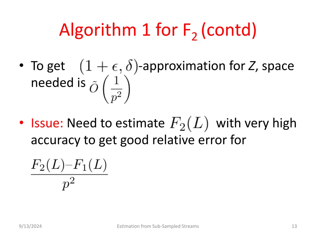 algorithm 1 for f 2 contd