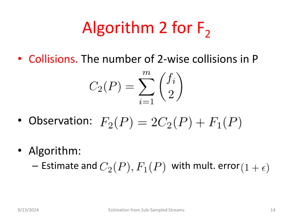 algorithm 2 for f 2