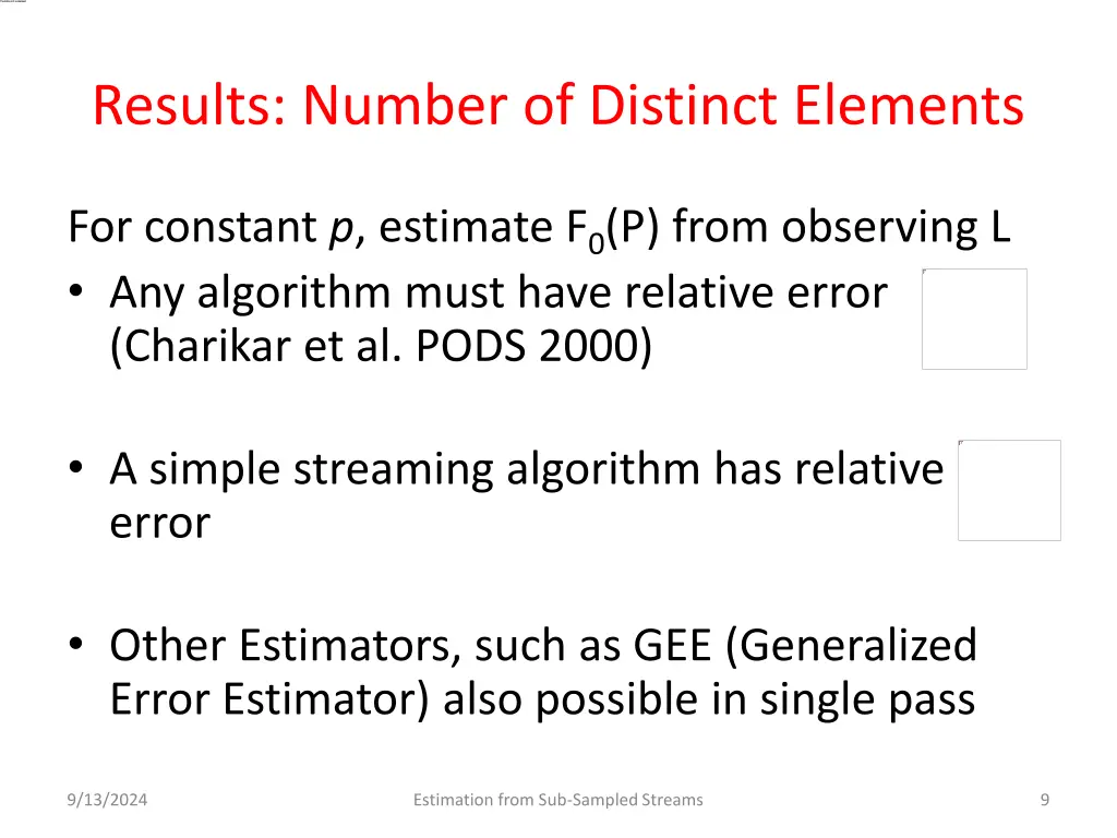 results number of distinct elements