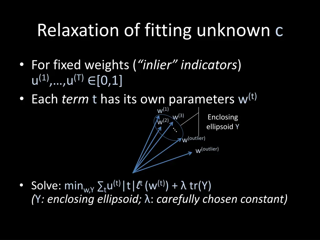 relaxation of fitting unknown c