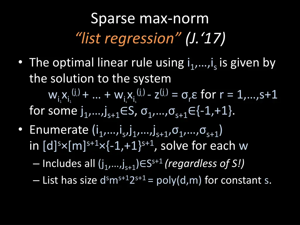 sparse max norm list regression j 17 1