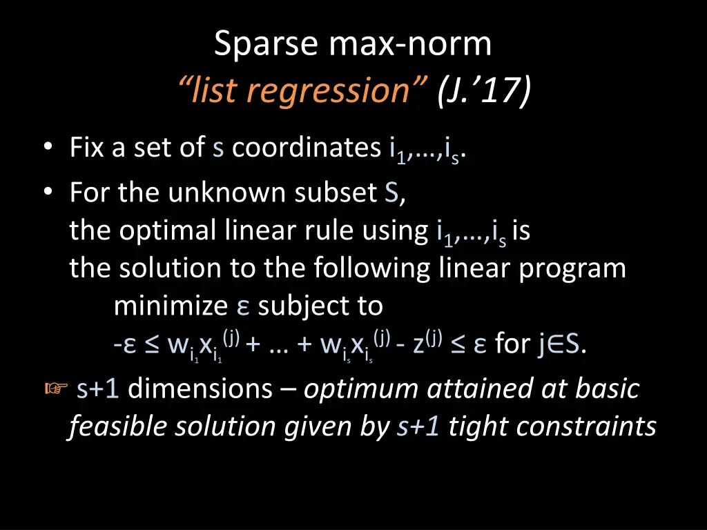 sparse max norm list regression j 17