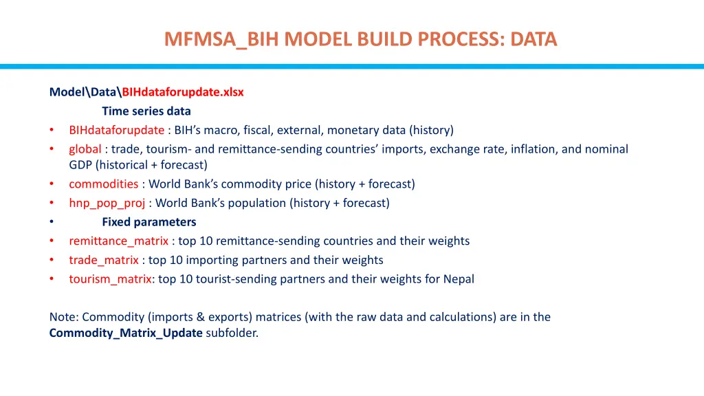 mfmsa bih model build process data