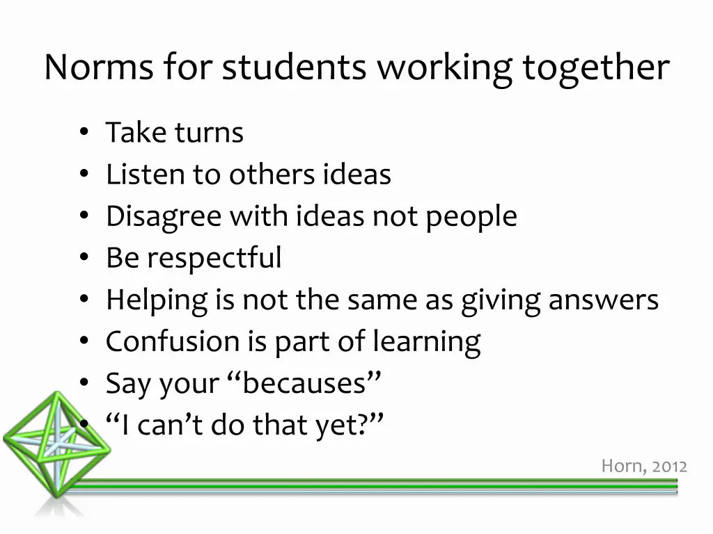 norms for students working together