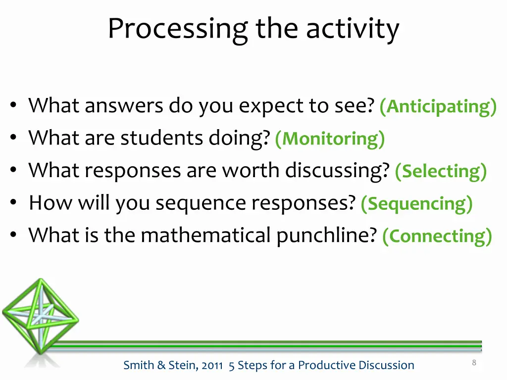 processing the activity