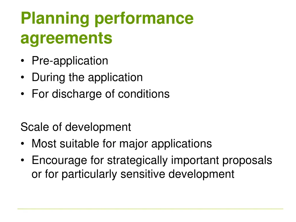 planning performance agreements