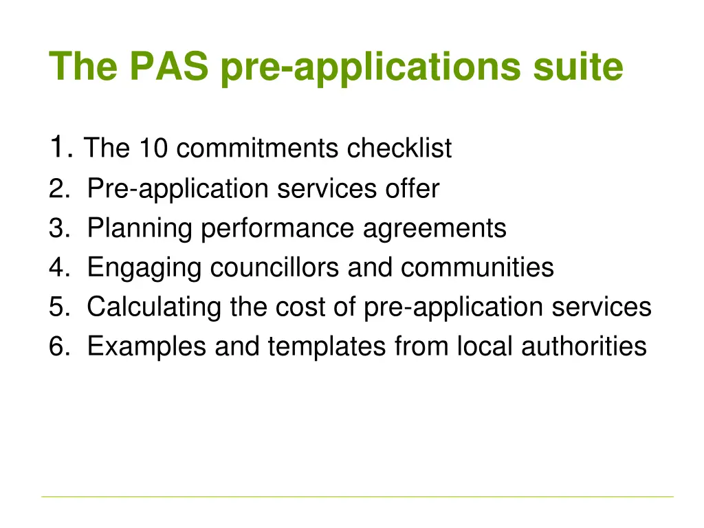 the pas pre applications suite