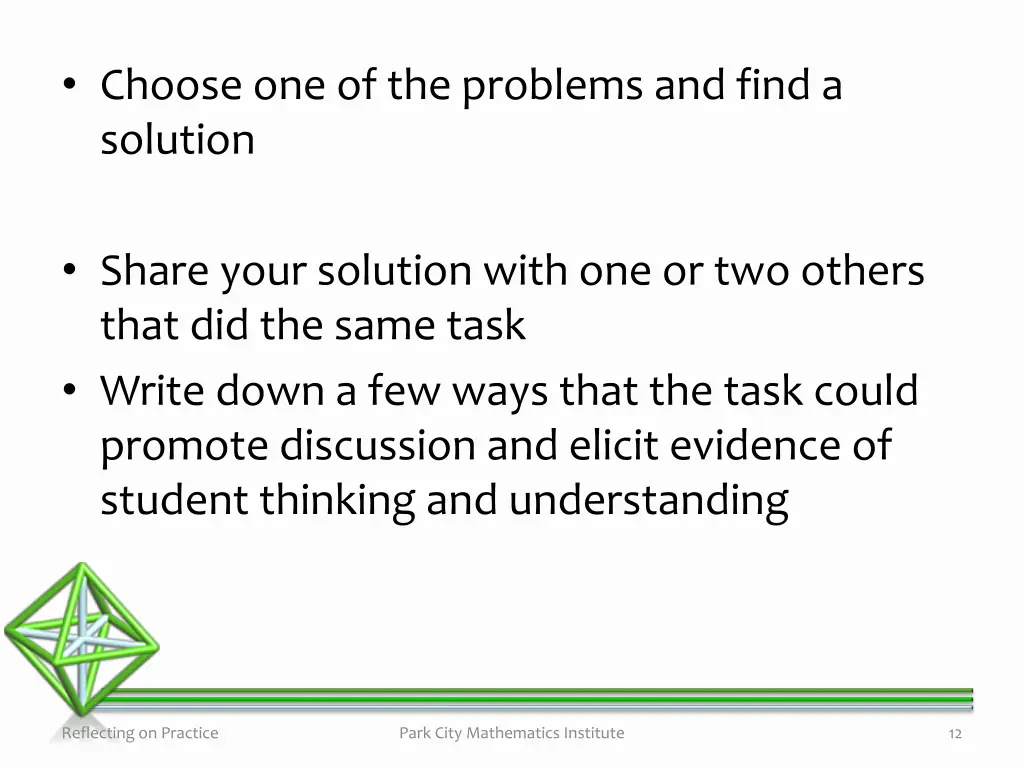 choose one of the problems and find a solution 1