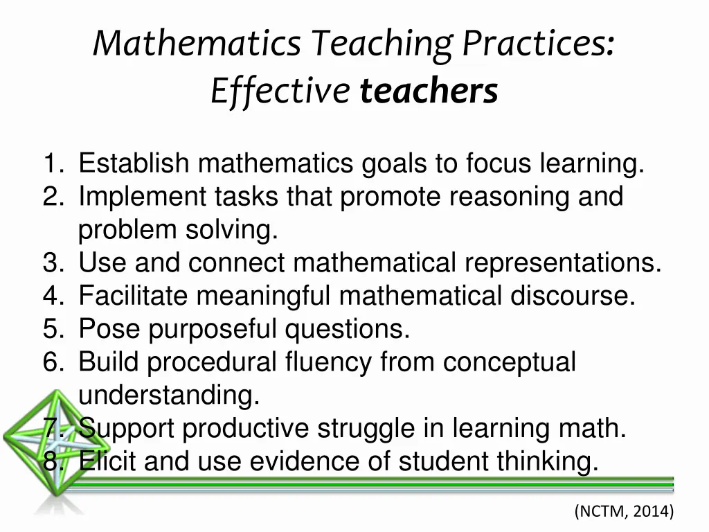 mathematics teaching practices effective teachers