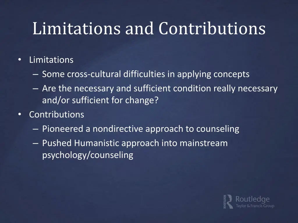 limitations and contributions