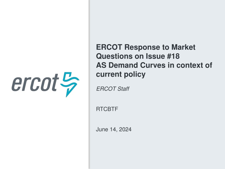 ercot response to market questions on issue