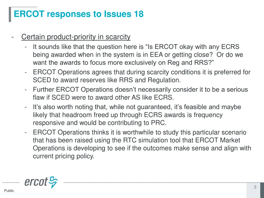 ercot responses to issues 18 1