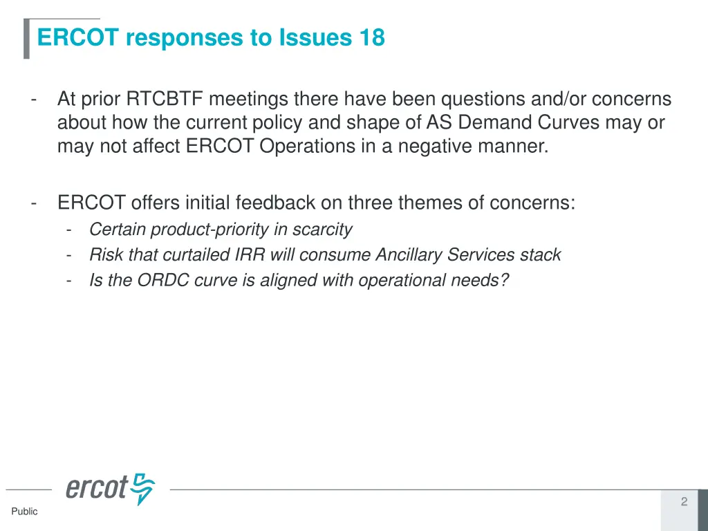 ercot responses to issues 18