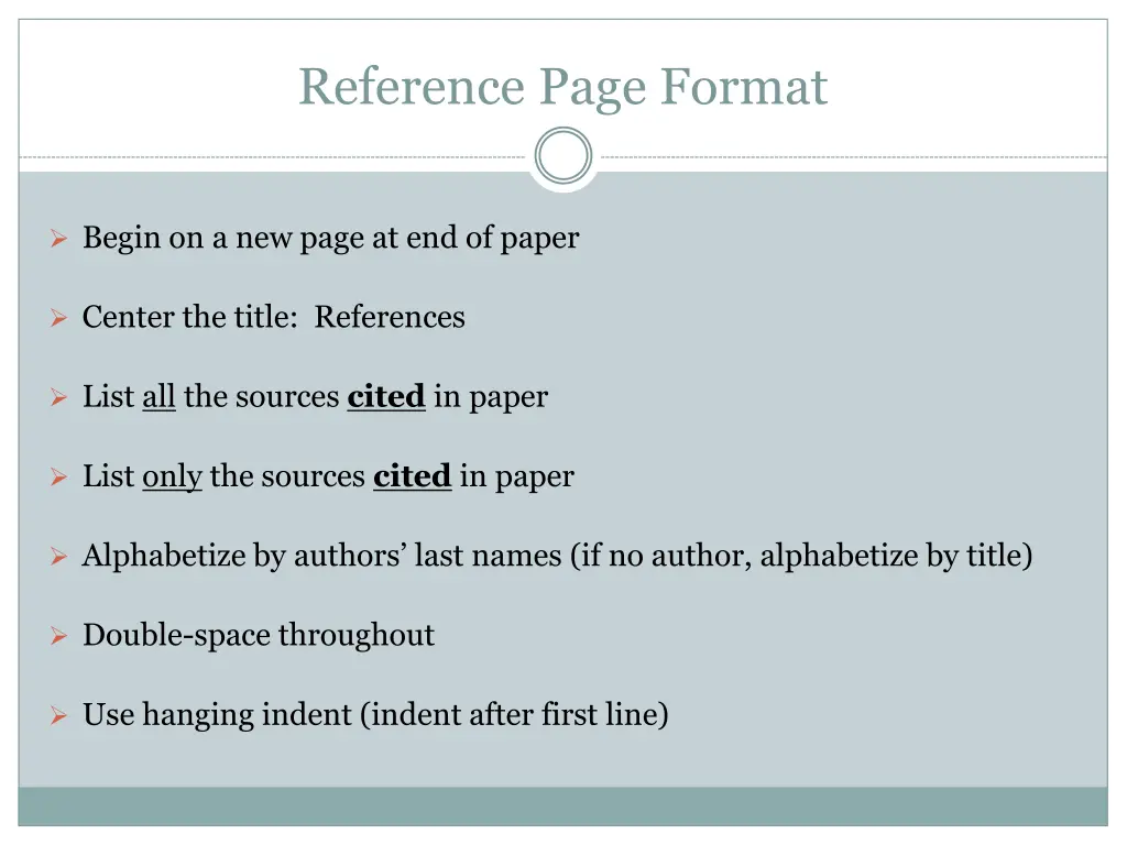 reference page format