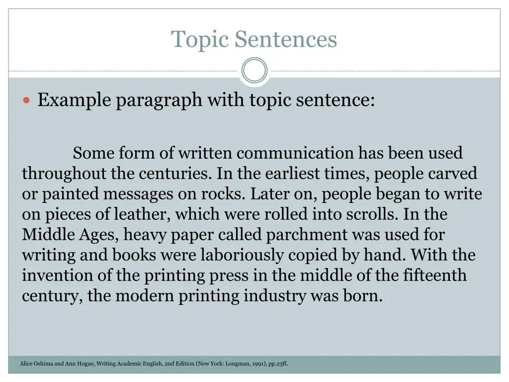 topic sentences 1