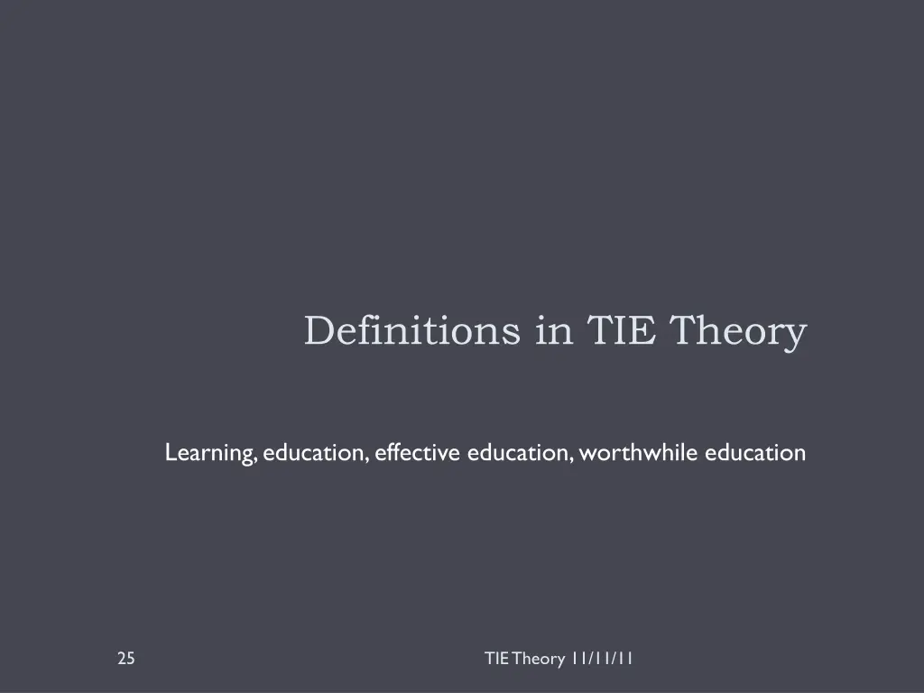 definitions in tie theory