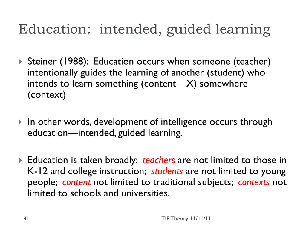 education intended guided learning