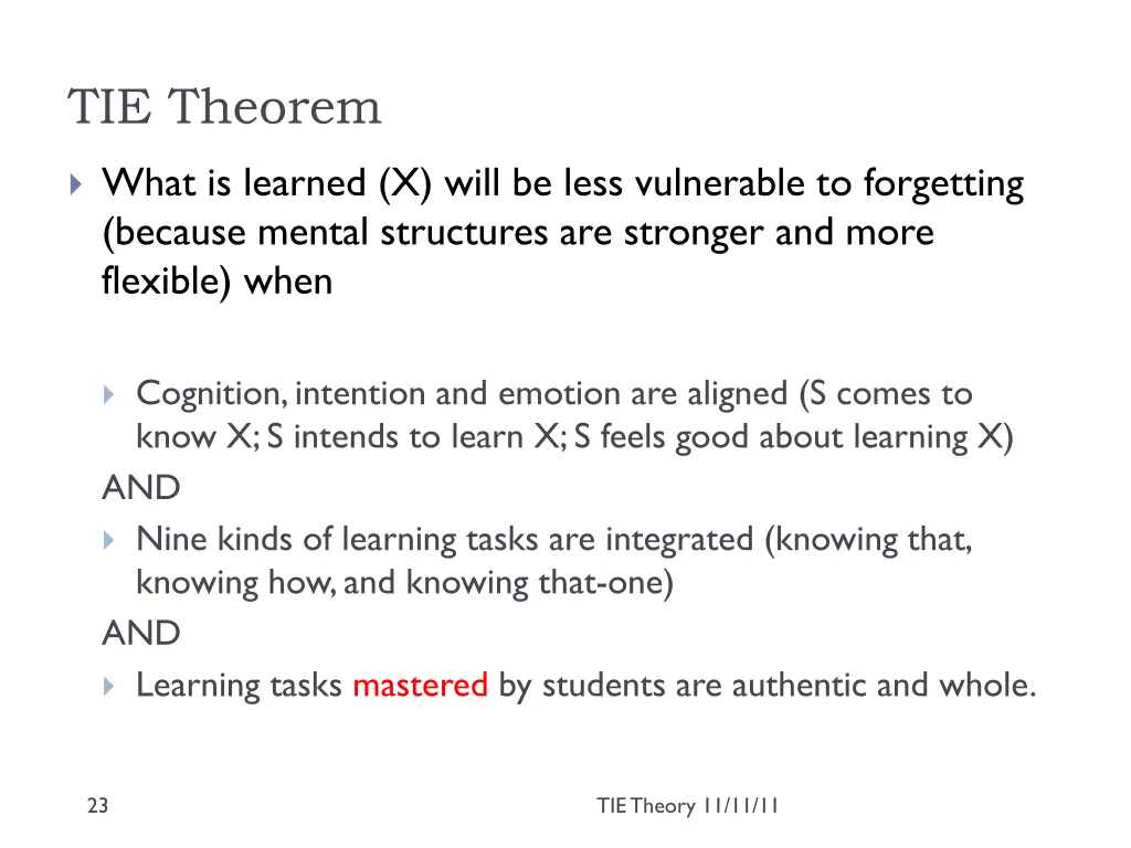 tie theorem